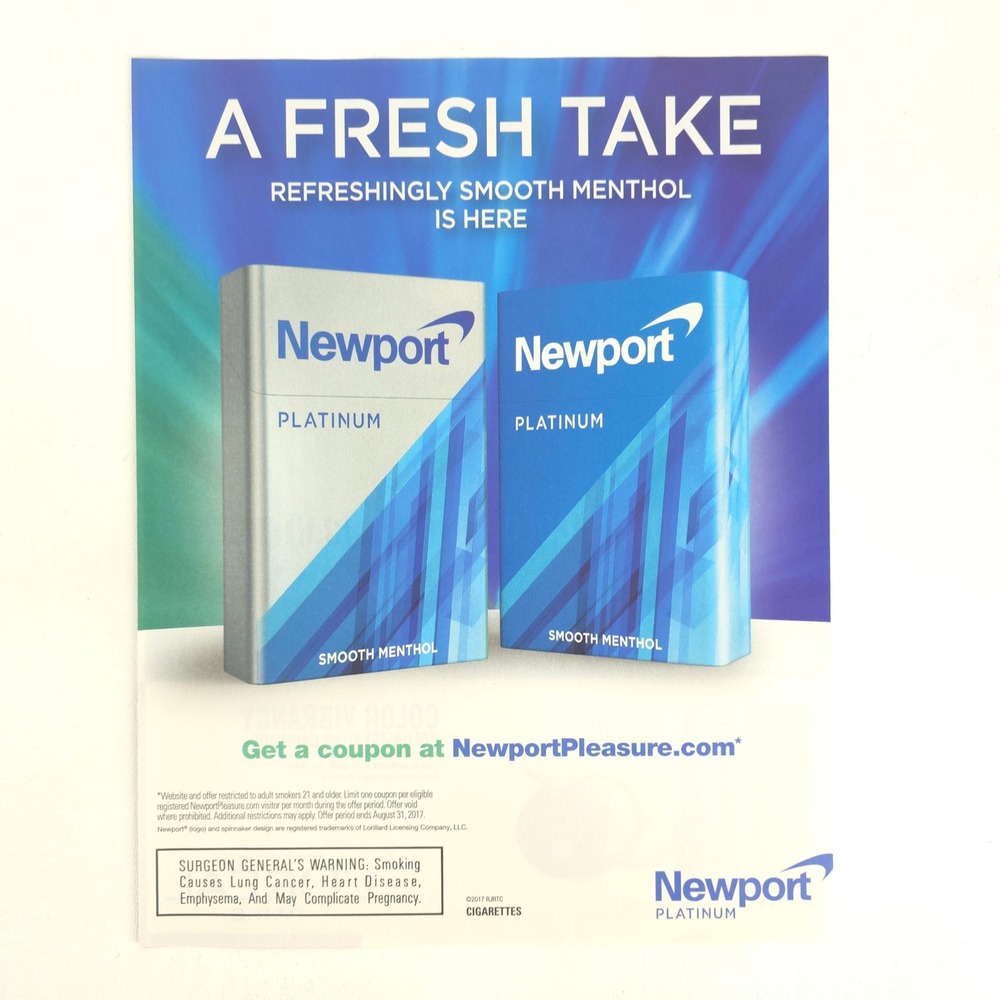 Newport Platinum Cigarettes Print Ad Fresh Take Menthol Promo 2017 Wall Art